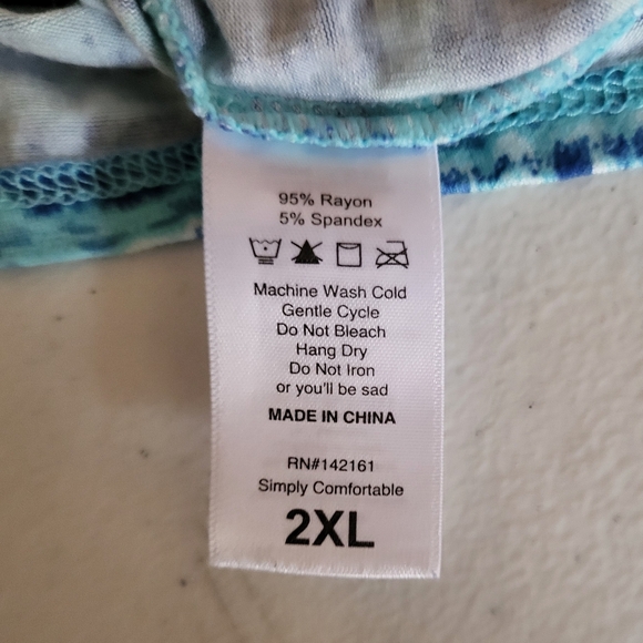 LuLaRoe Boyfriend T Blue/White 2XL - Picture 4 of 5